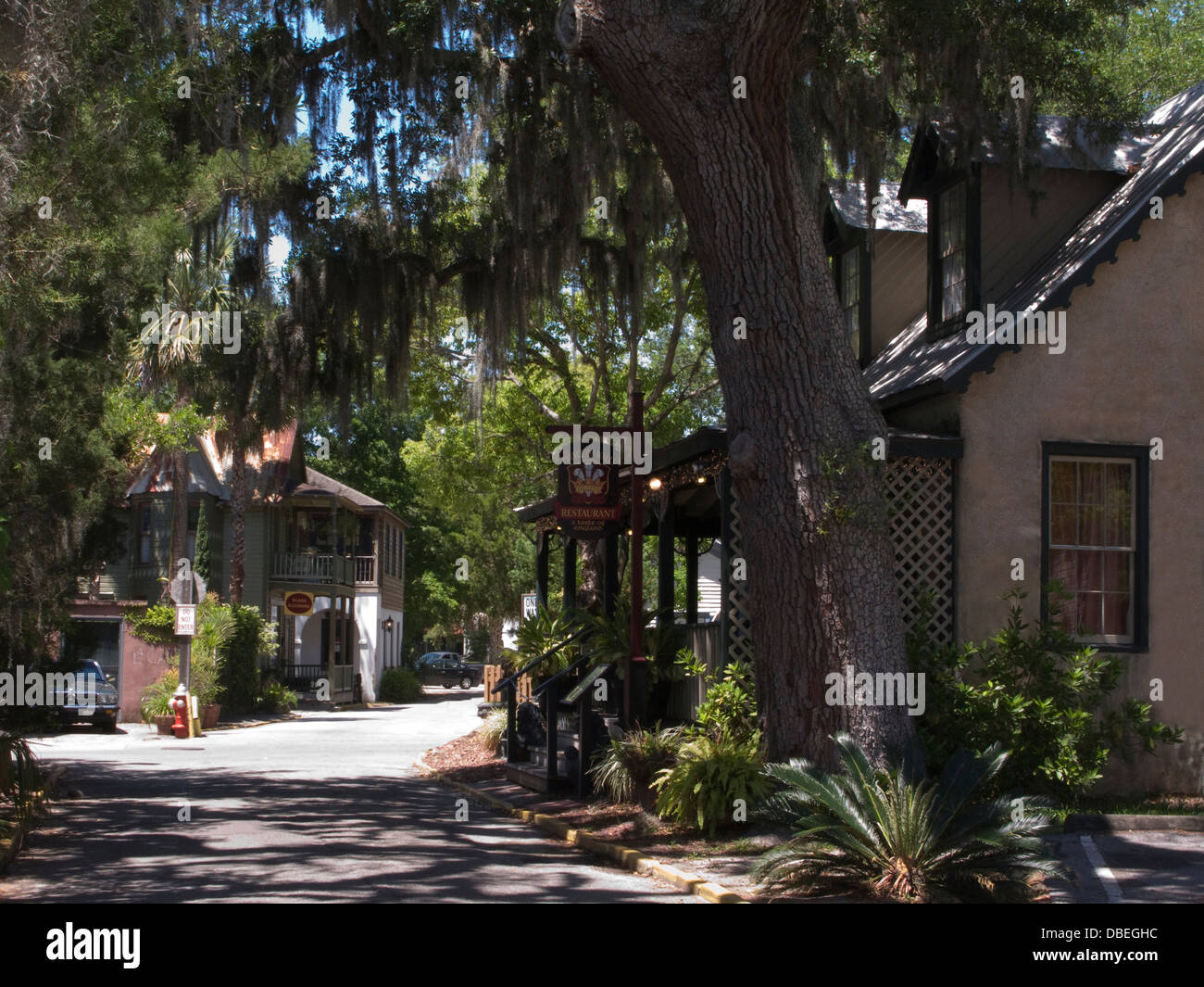 Via spagnola il quartiere storico di Saint Augustine, Florida USA Foto Stock