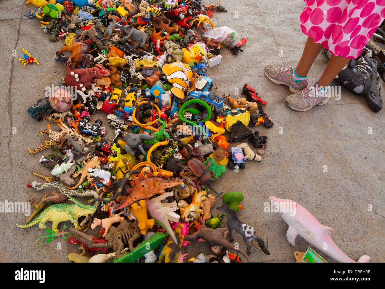 Giocattoli, Merced Swap Meet, Merced, California, Stati Uniti Foto Stock