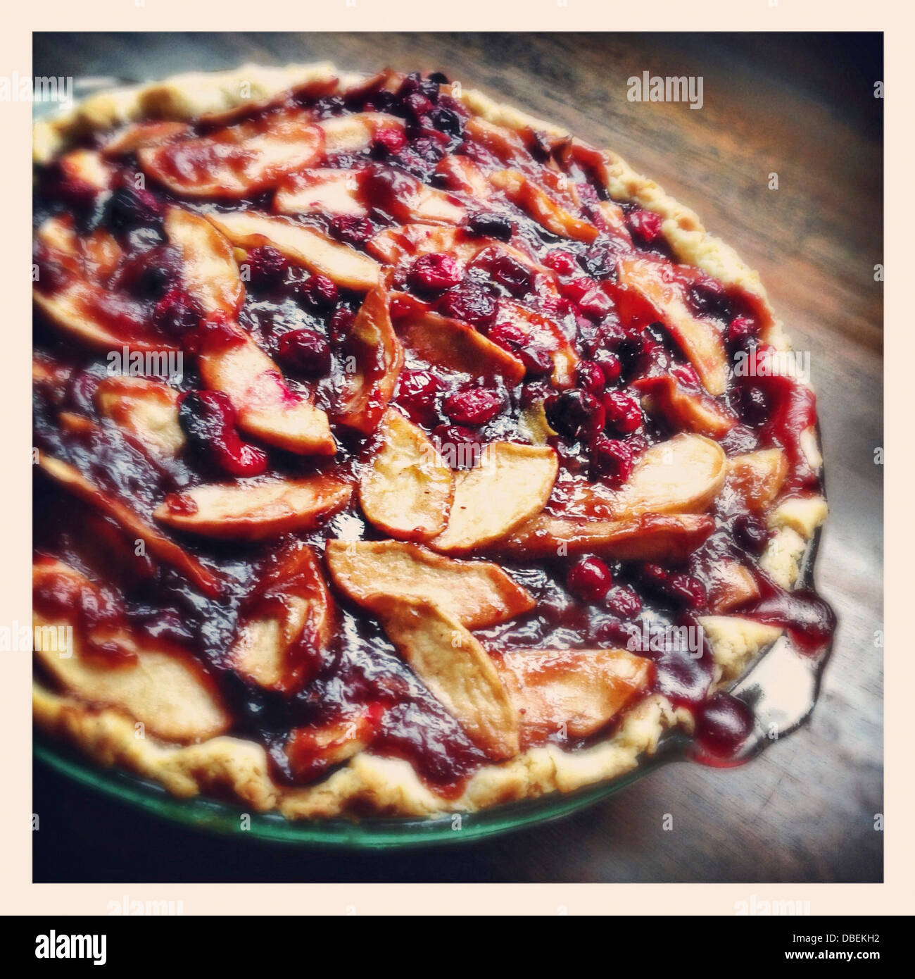 Close up di cosse al forno crostata di frutta Foto Stock