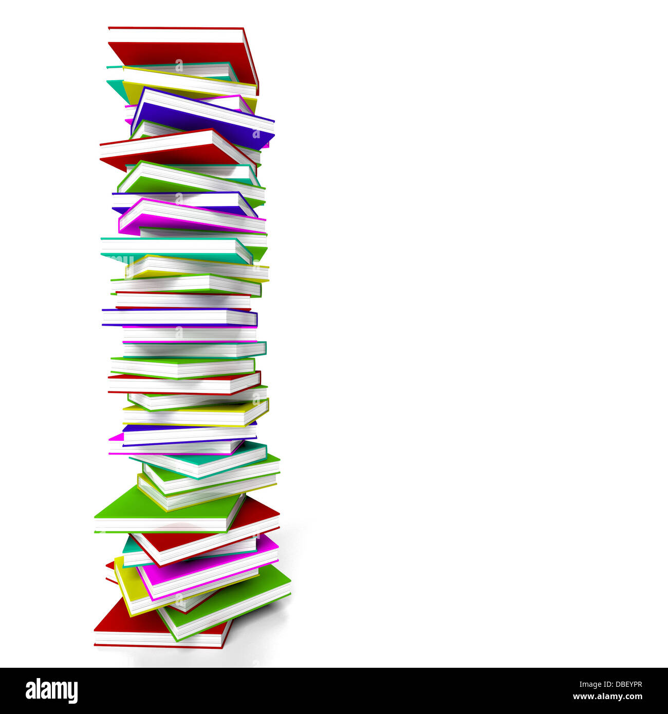 Pila di libri con Copyspace in rappresentanza di apprendimento e Educatio Foto Stock