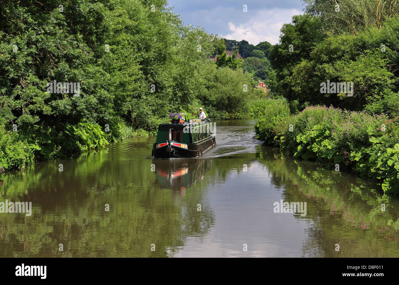 Narrowboat sul Kennet & Avon Canal in Berkshire Foto Stock