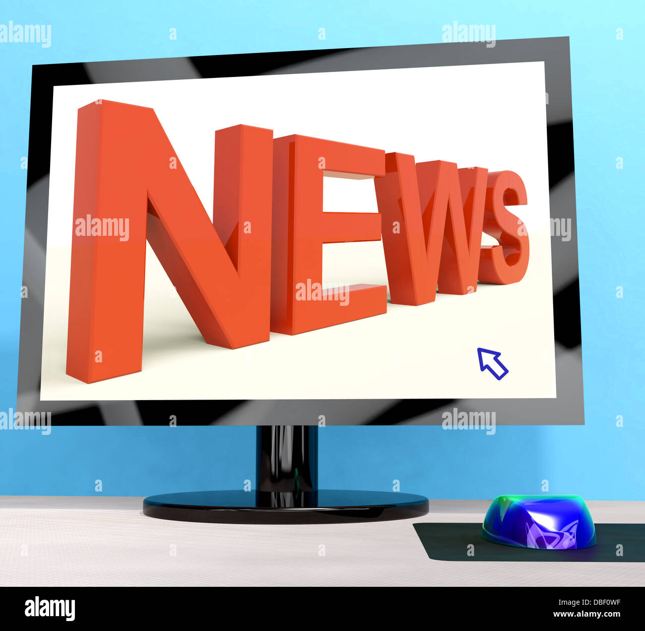 News Word sul computer mostra supporti e informazioni Foto Stock