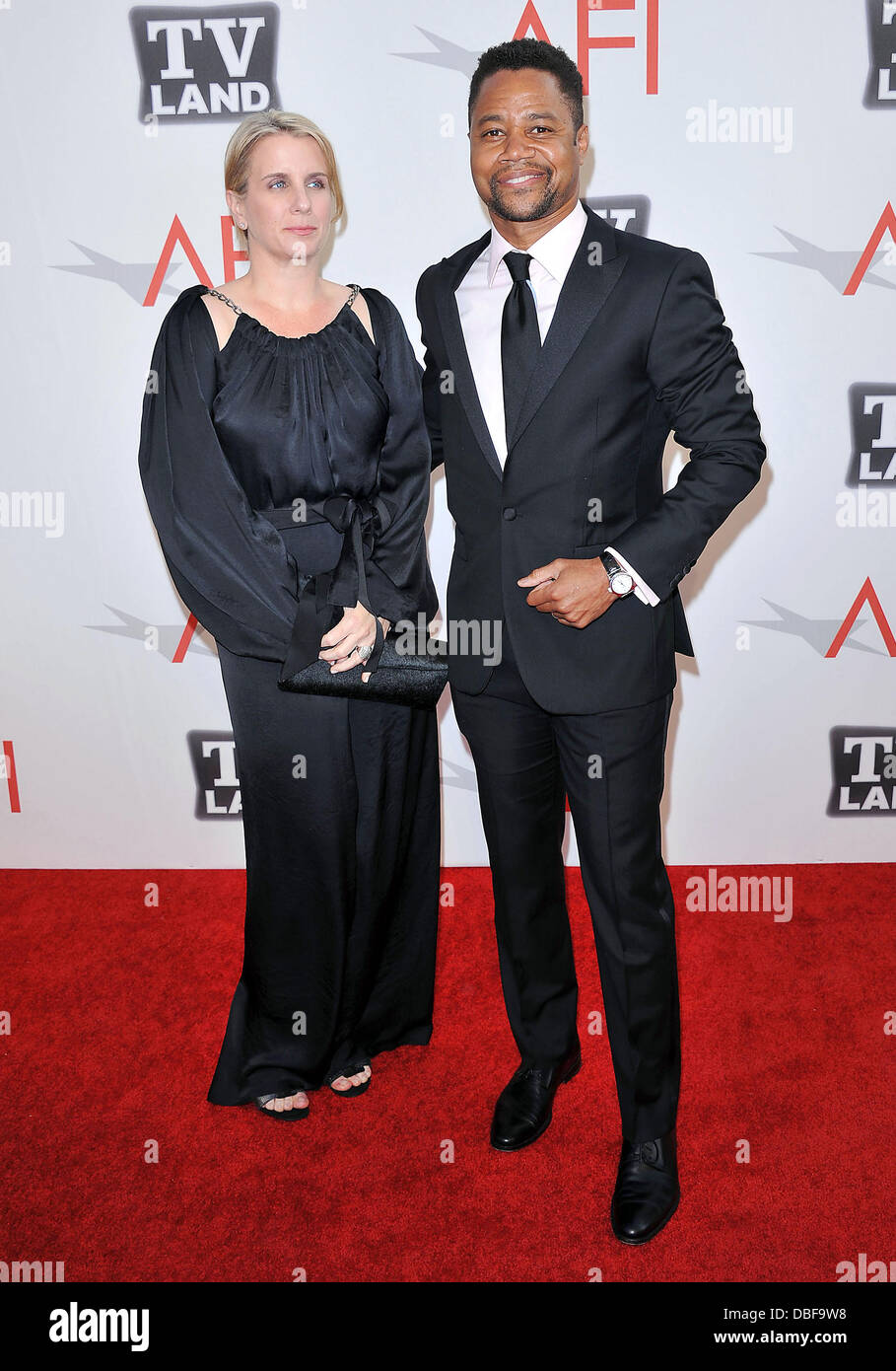 Cuba Gooding Jr. e moglie Sara 2011 'TV Land presenta: AFI Life Achievement Award in onore di Morgan Freeman" tenutasi presso Sony Studios di Los Angeles, California - 09.06.11 Foto Stock