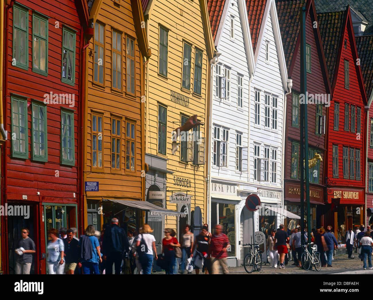 Bryggen, Bergen, Norvegia Foto Stock