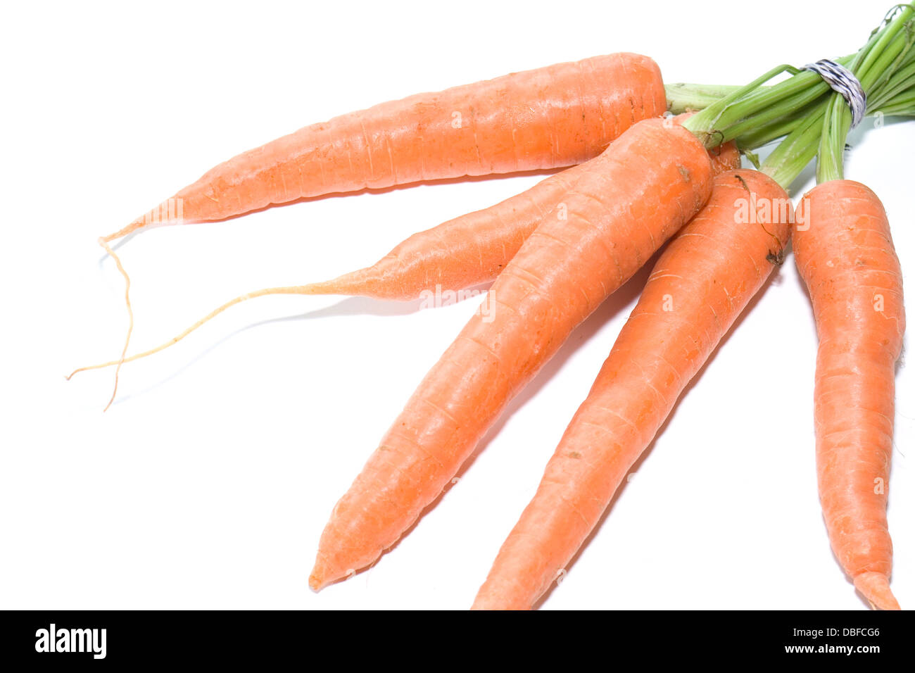 Le carote su sfondo bianco 003 Foto Stock