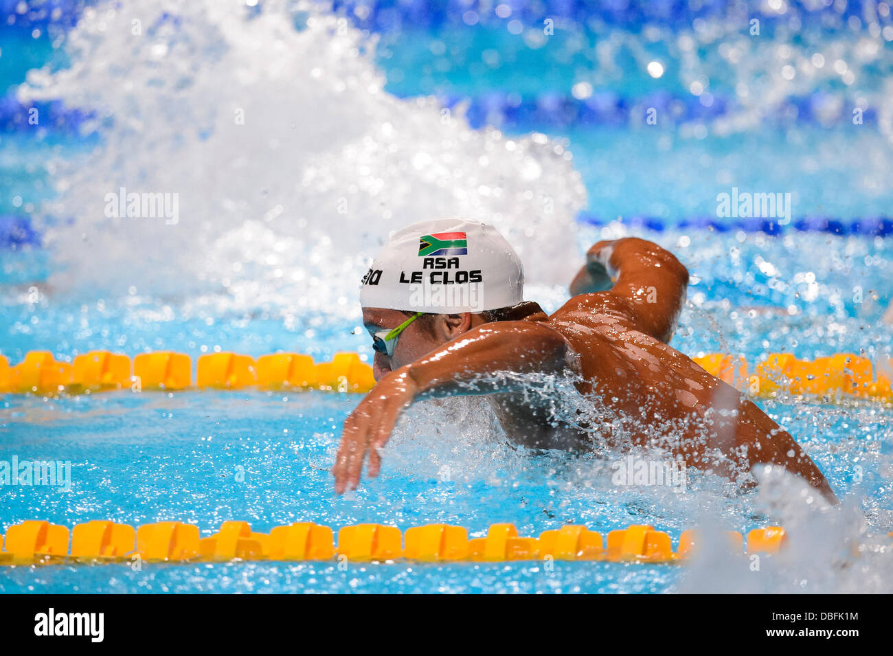 Barcellona, Spagna. Il 30 luglio, 2013. Chad Le Clos del Sud Africa (RSA) in azione durante il calore 4 del Mens 200m Butterfly nel nuoto manche eliminatorie il giorno 11 del 2013 Campionati del Mondo di nuoto FINA, al Palau Sant Jordi. Credito: Azione Sport Plus/Alamy Live News Foto Stock