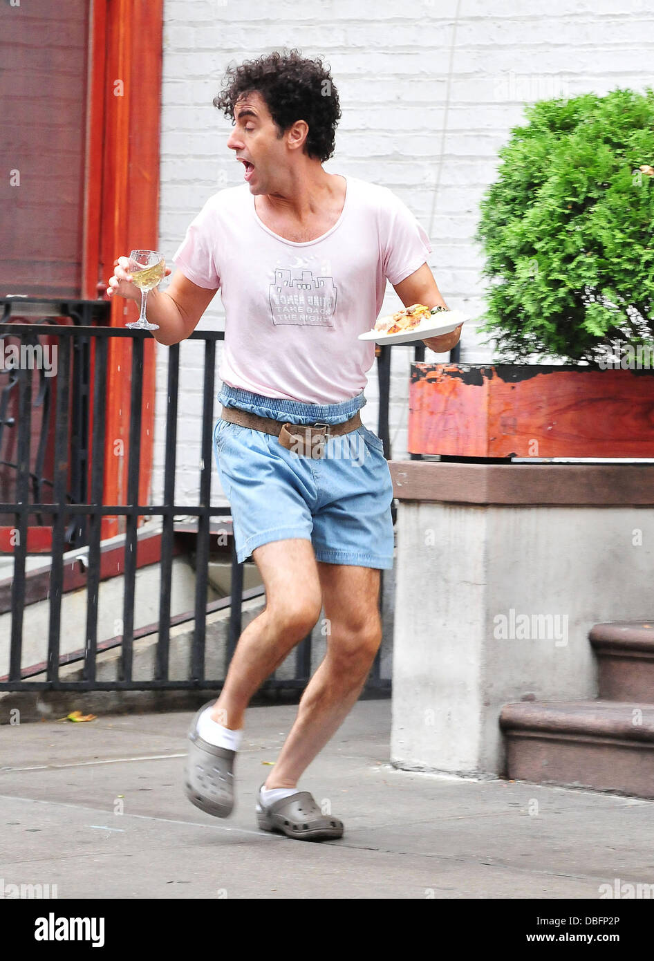 Sacha Baron Cohen sul film ubicazione per 'il dittatore" New York City, Stati Uniti d'America - 14.06.11 Foto Stock