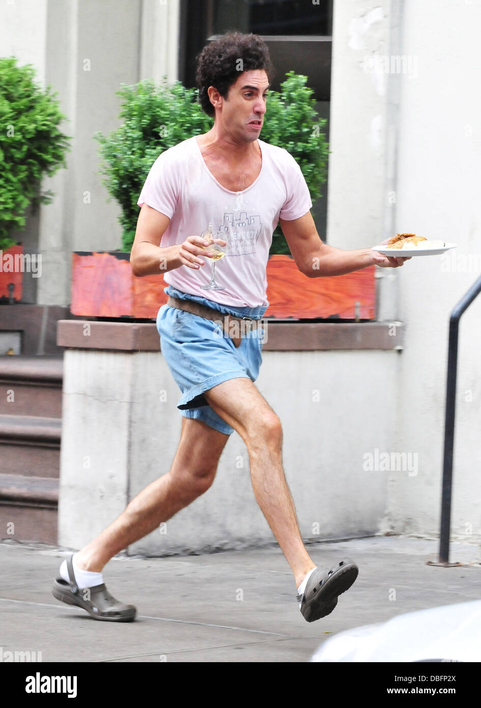 Sacha Baron Cohen sul film ubicazione per 'il dittatore" New York City, Stati Uniti d'America - 14.06.11 Foto Stock