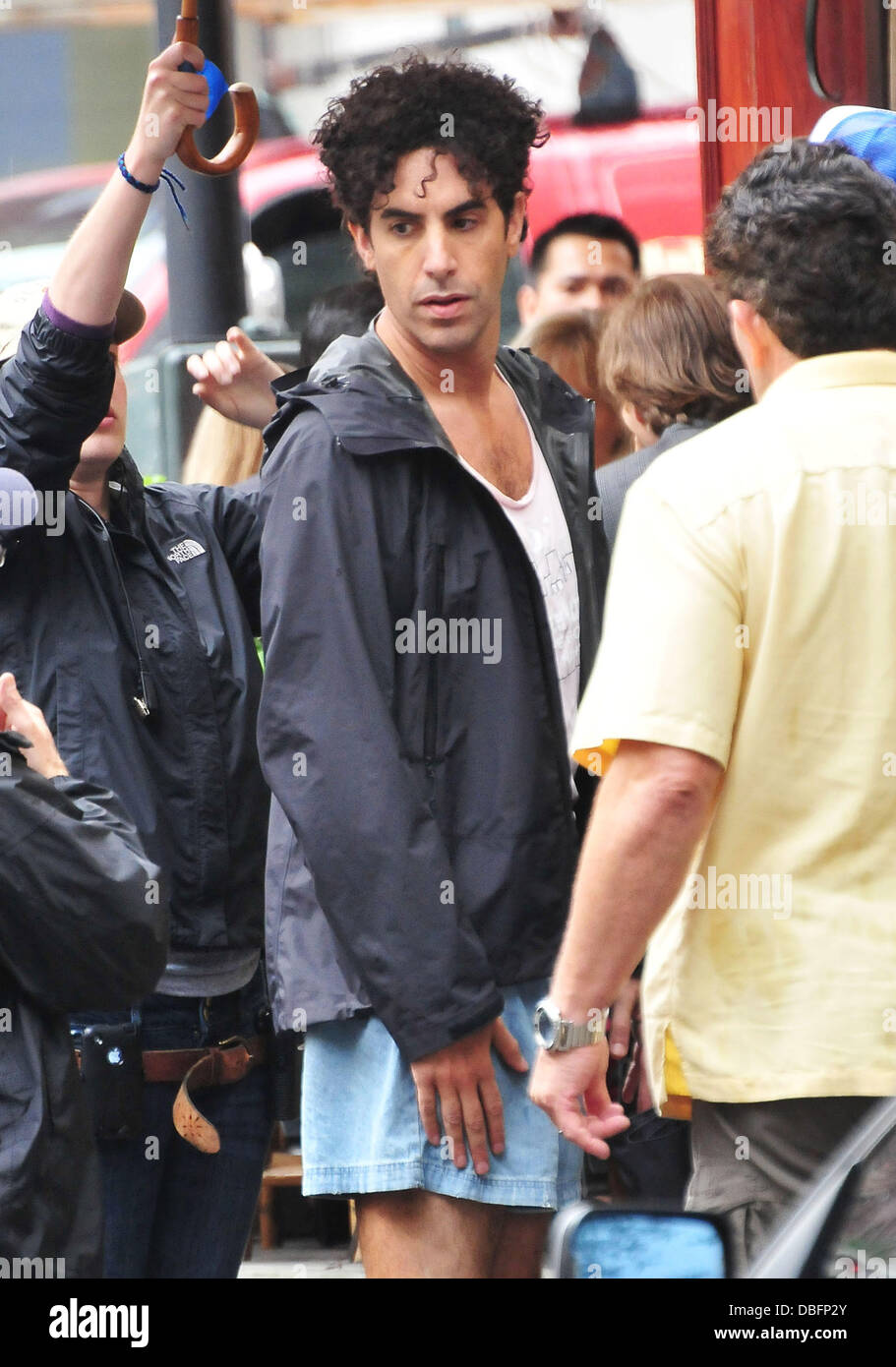 Sacha Baron Cohen sul film ubicazione per 'il dittatore" New York City, Stati Uniti d'America - 14.06.11 Foto Stock