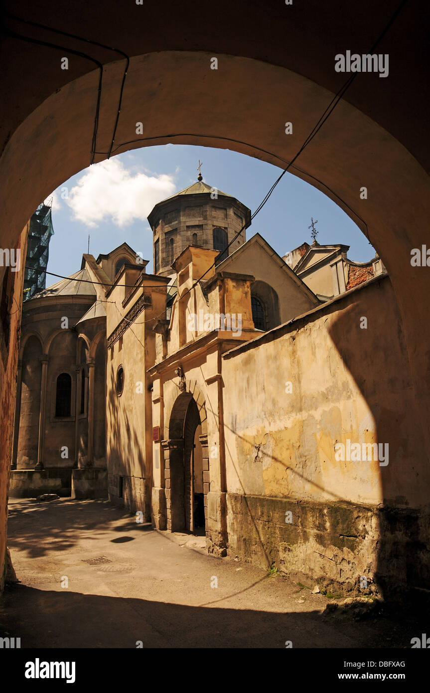 Vecchia Cattedrale Armena dell Assunzione di Maria di Lviv, Ucraina Foto Stock Vecchia Cattedrale Armena dell Assunzione di Maria di Lviv, Ucraina Foto Stock