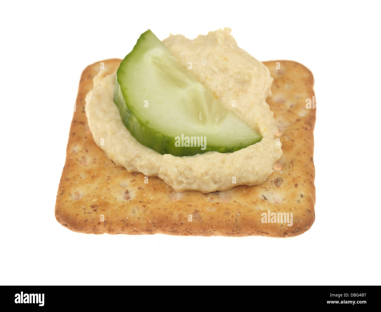 Homous e cracker Foto Stock