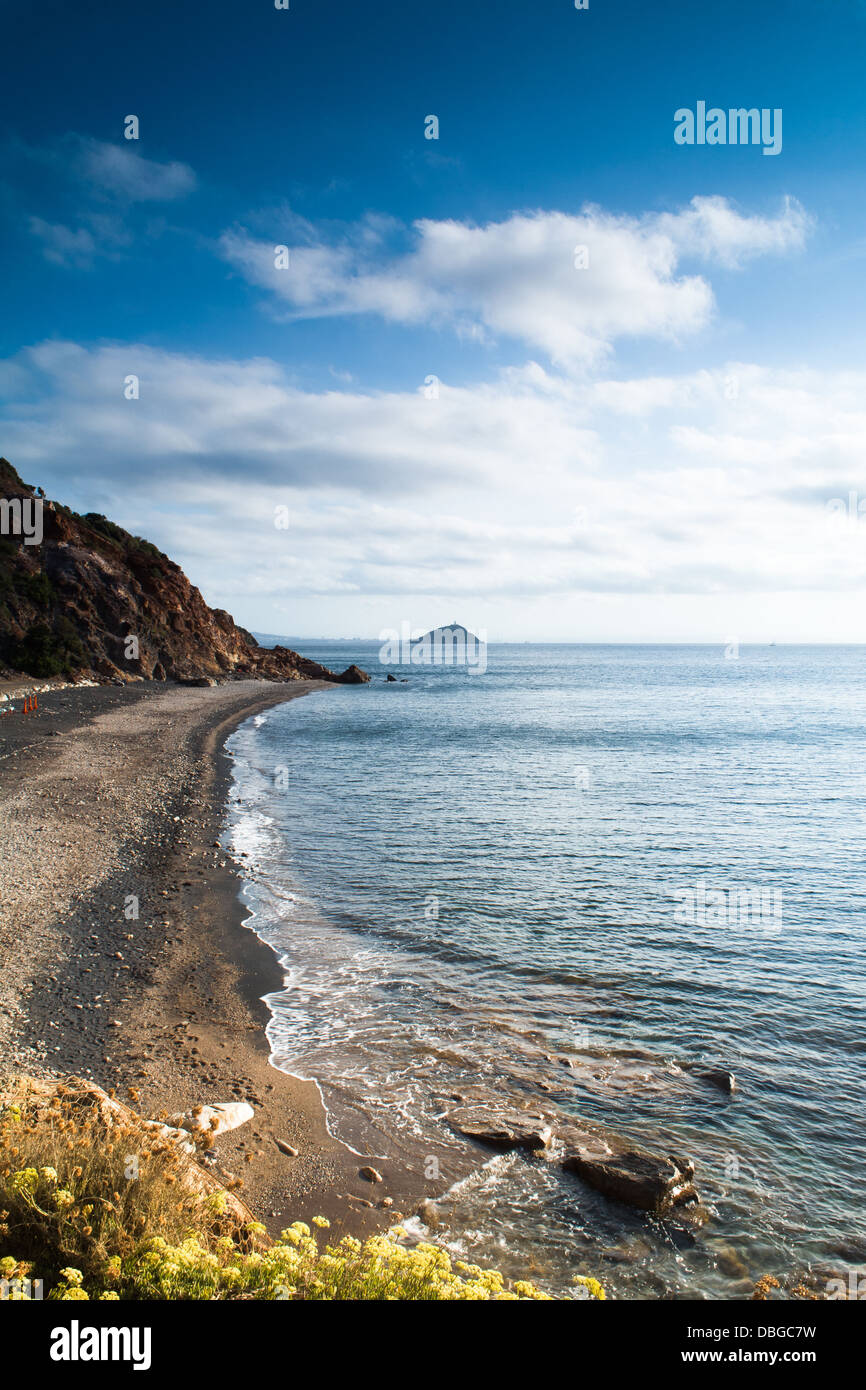 Topinetti spiaggia neer Rio Marina Isola d'Elba, Italia nel mese di agosto, 2011. Foto Stock