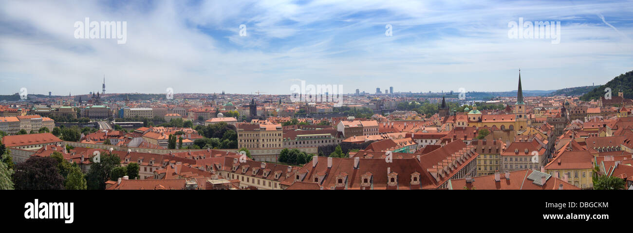 Vista panoramica della città vecchia di Praga, Repubblica Ceca Foto Stock