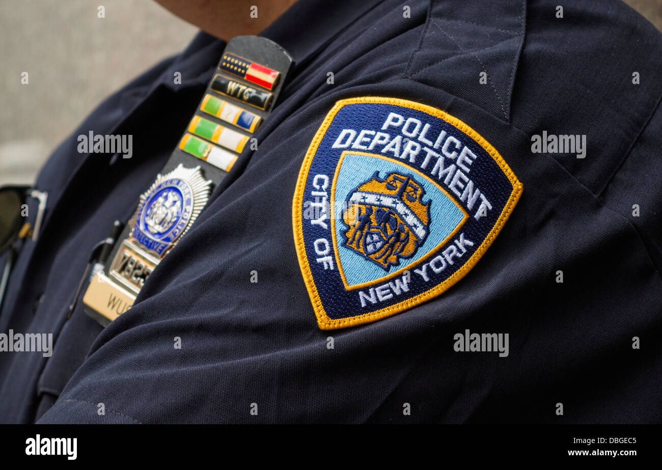 New York City poliziotto badge, New York, Stati Uniti d'America NYPD Foto Stock