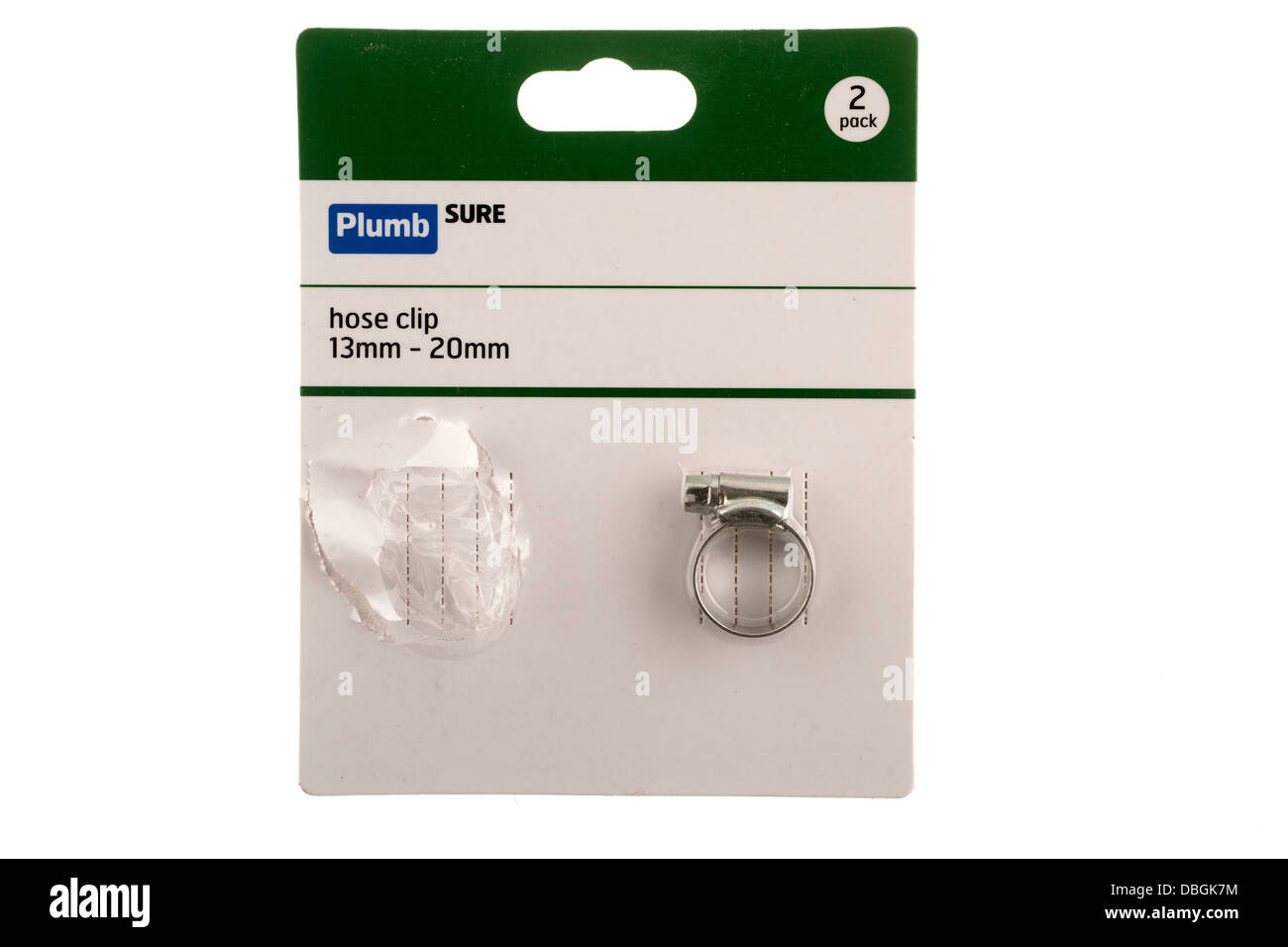 Confezione aperta da Plumb sicuro fascetta flessibile 13mm a 20mm Foto Stock