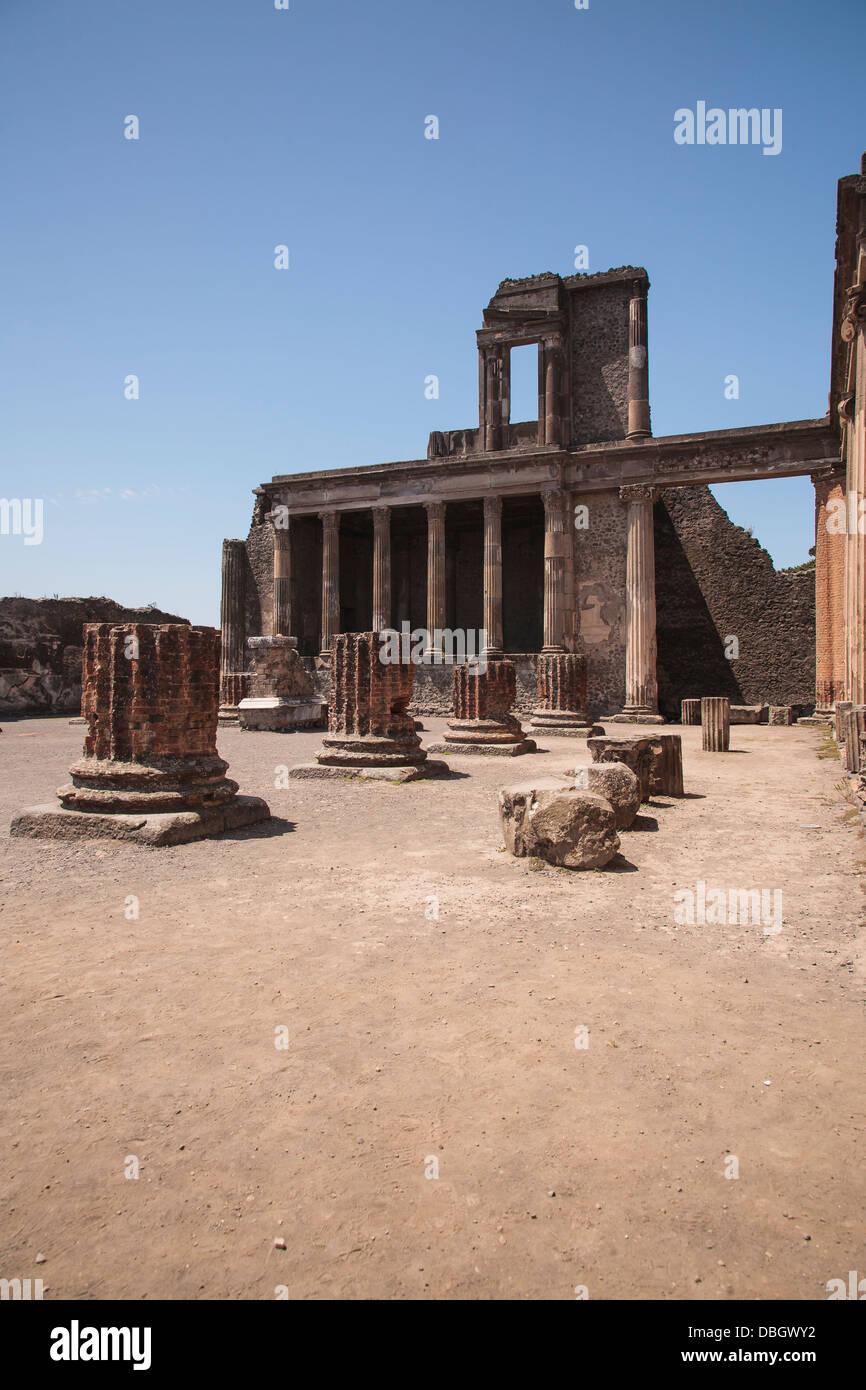 Le rovine della basilica di Pompei, Italia. Foto Stock