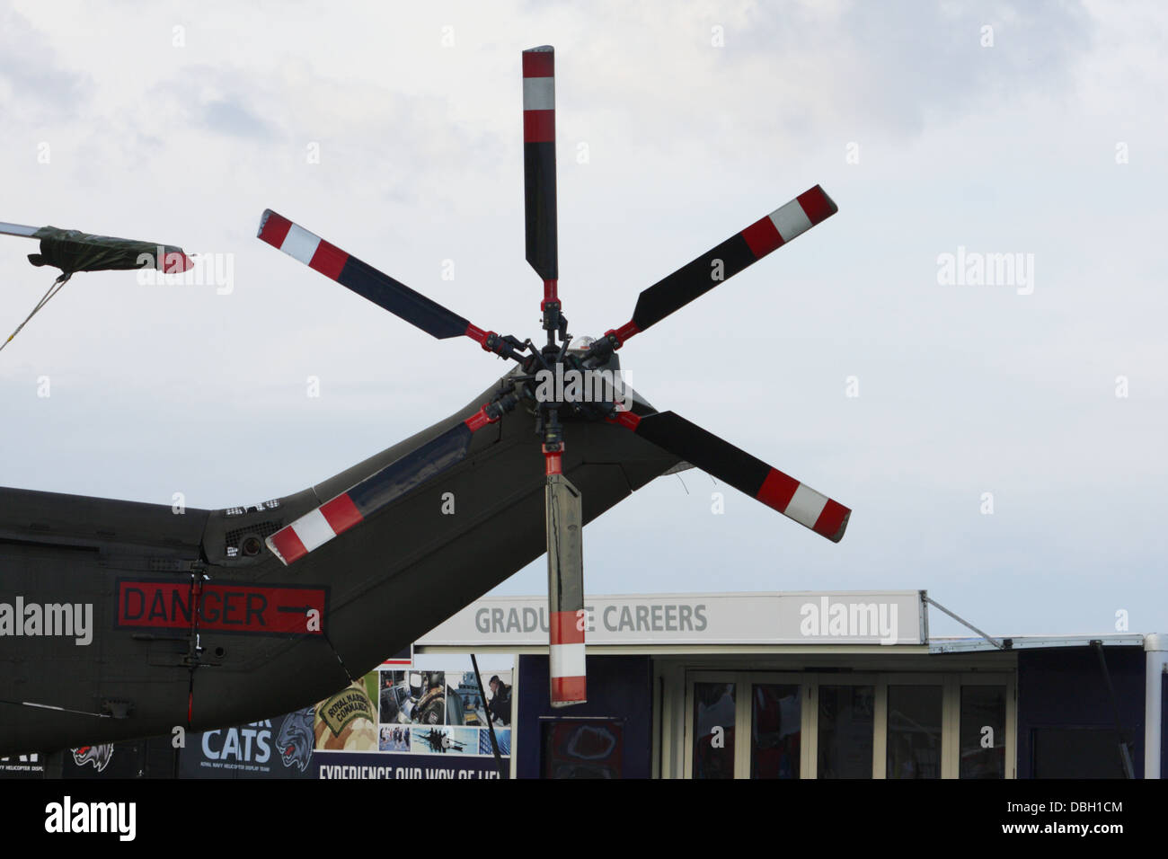 Close up di elicottero rotore di coda, Sunderland Airshow. Foto Stock