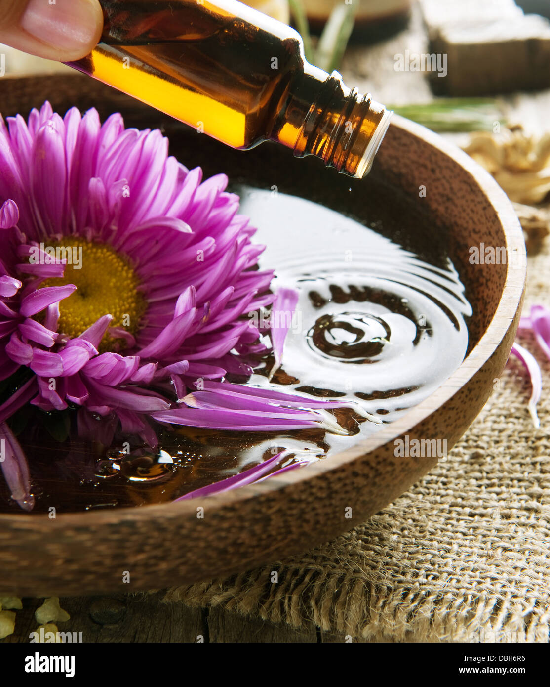 Aromaterapia. Olio essenziale. Spa e trattamenti di bellezza Foto Stock