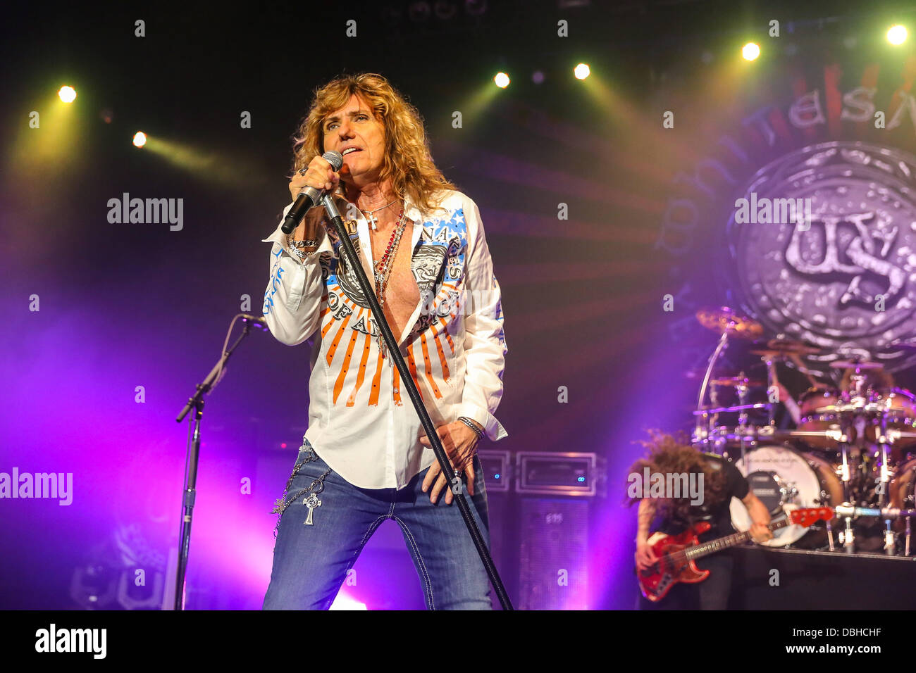 Raleigh, North Carolina. Il 30 luglio, 2013. Classic Rock Artista Whitesnake esegue in North Carolina. Credito: Andy Martin Jr/Alamy Live News Foto Stock