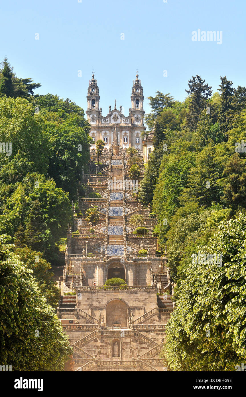 Igreja de Nossa Senhora dos Remedios, Lamego, Douro, il Nord del Portogallo Foto Stock