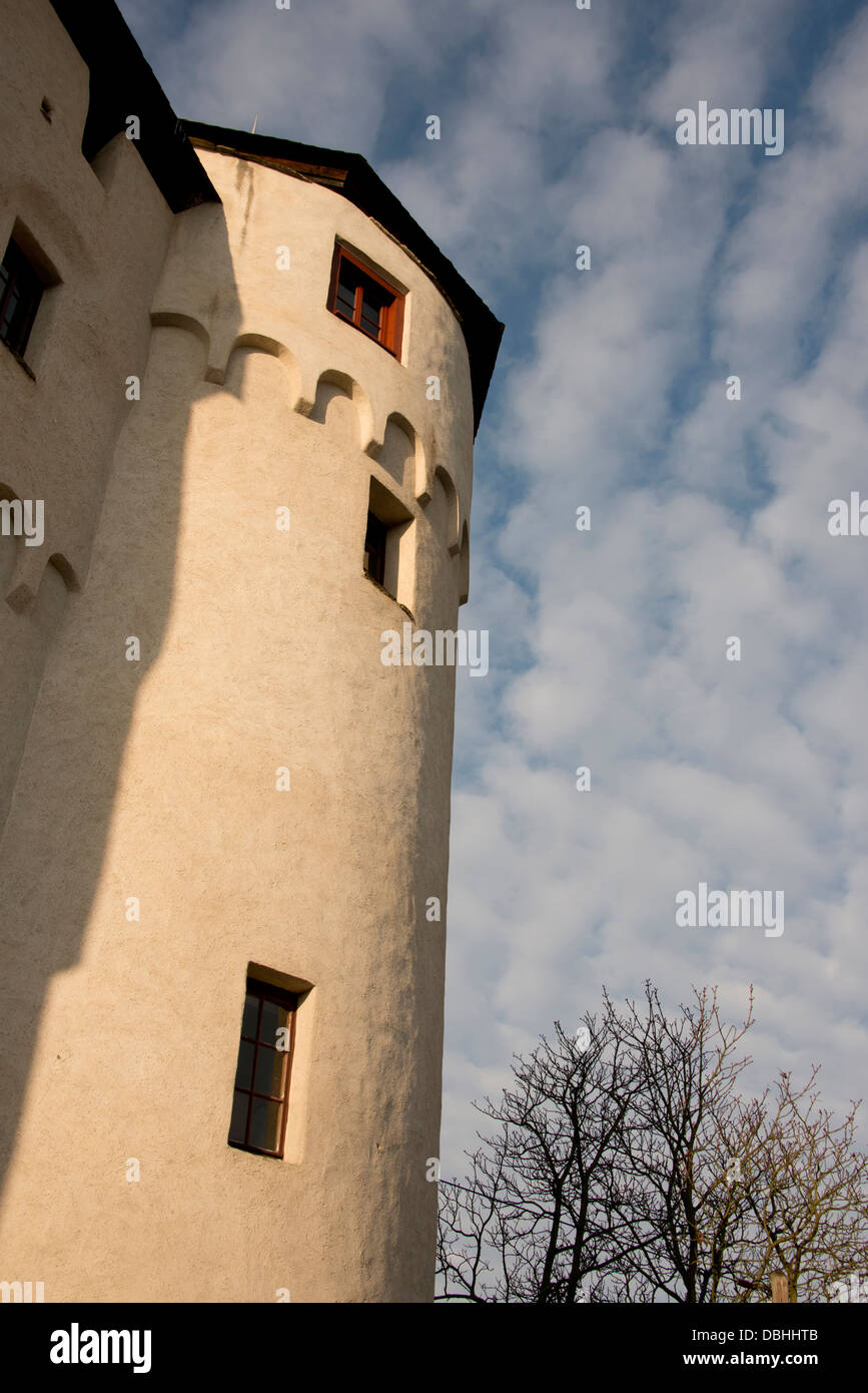 In Germania, in Renania Palatinato, Braubach, il Marksburg Castle. Solo il castello medievale in Medio Reno mai distrutto. UNESCO. Foto Stock