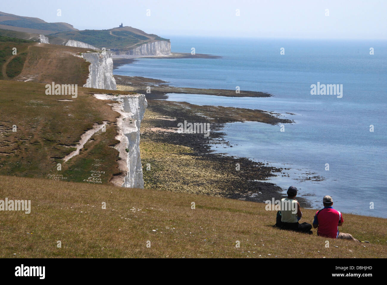 Sette sorelle scogliere nel South Downs National Park, Regno Unito Foto Stock