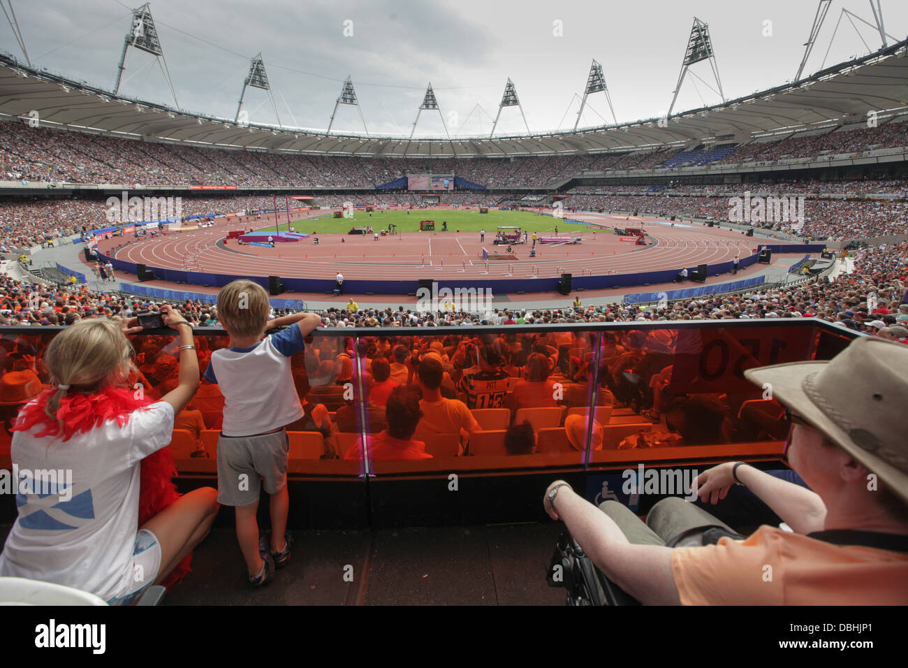 Stadio Olimpico Londra STARTFORD DURANTE LA SAINSBURY ANNIVERSARIO GIOCHI Foto Stock