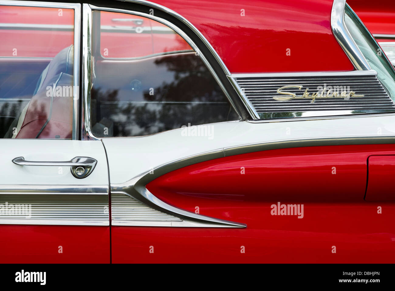Ford Fairlane 500 Skyliner dettaglio. Anni Cinquanta vettura americana Foto Stock