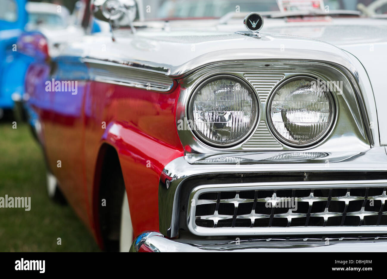 Ford Fairlane 500 Skyliner dettaglio. Anni Cinquanta vettura americana Foto Stock