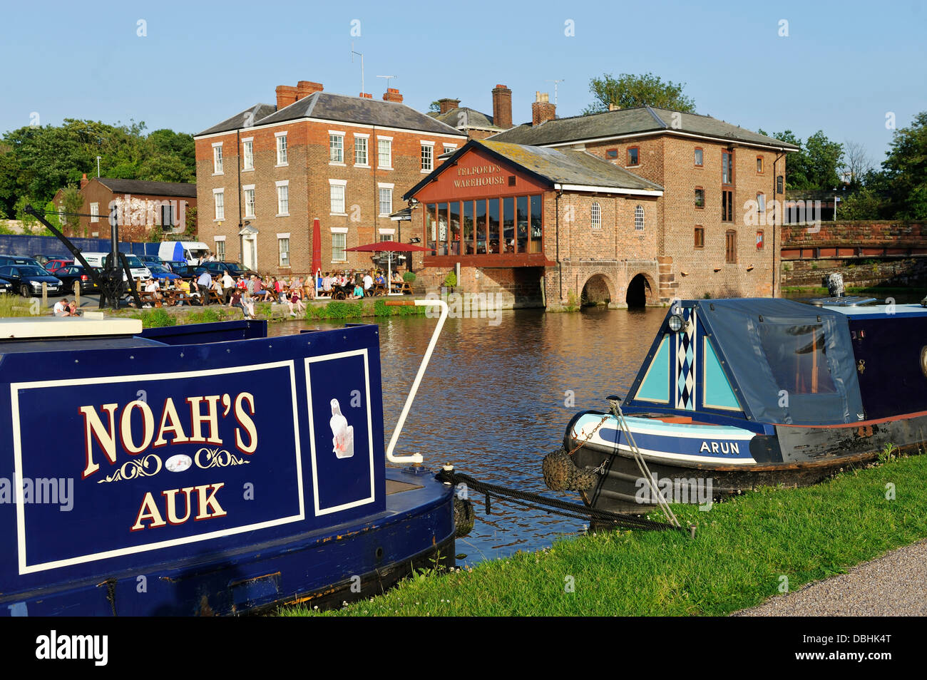 Chester. Magazzino Telfords nella torre Wharf sul Shropshire Union Canal nella storica città di Chester Foto Stock