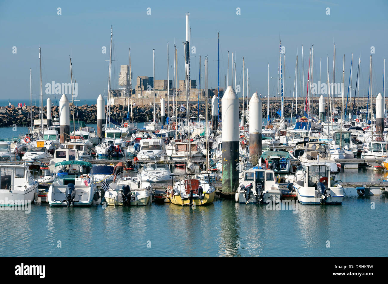 Porto di Le Havre, comune nel dipartimento Seine-Maritime nella regione Alta Normandia in Francia nordoccidentale Foto Stock