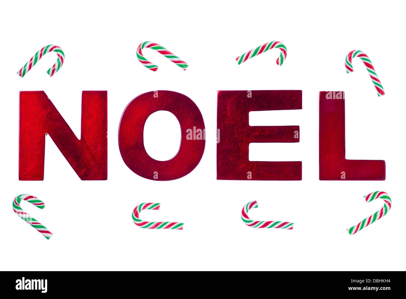 Noel parola candy cane Foto Stock