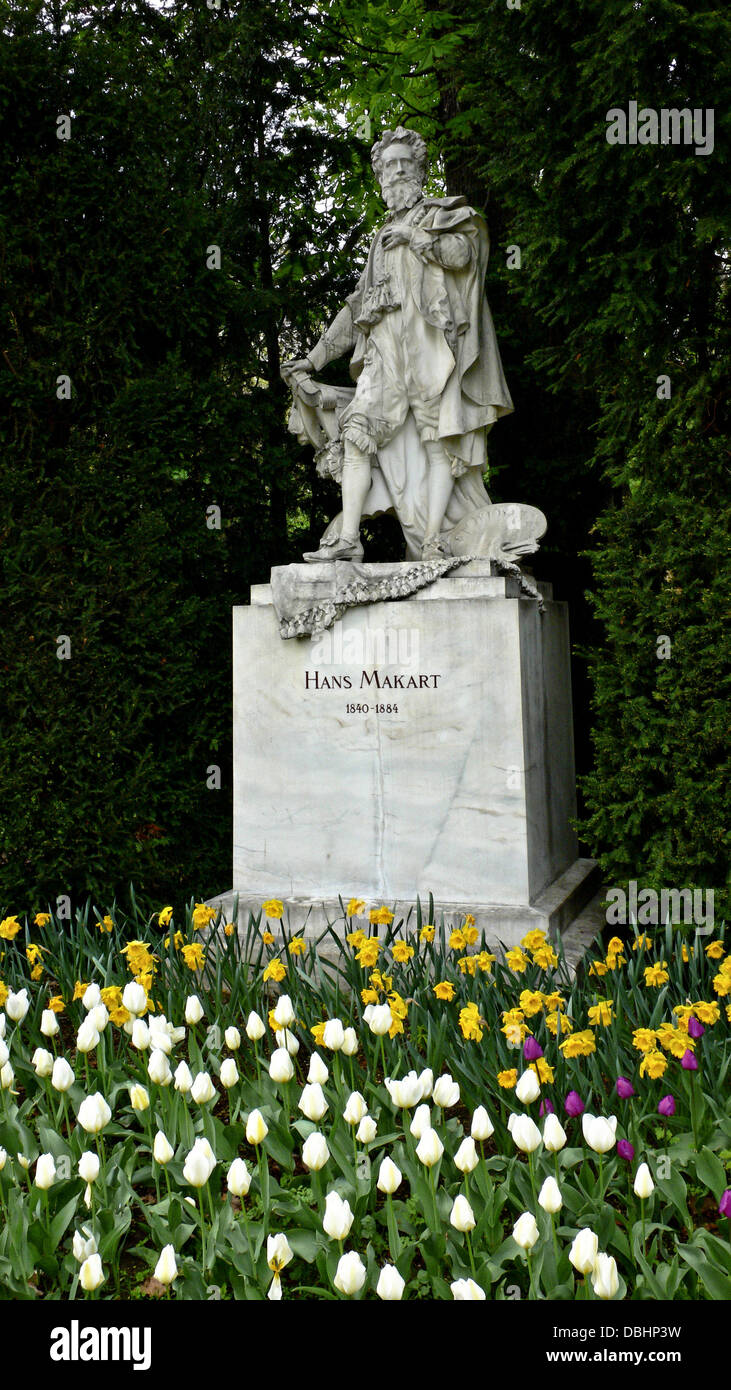 Statua monumento di Hans Makart pittore austriaco 1840-1884, Vienna Austria Foto Stock