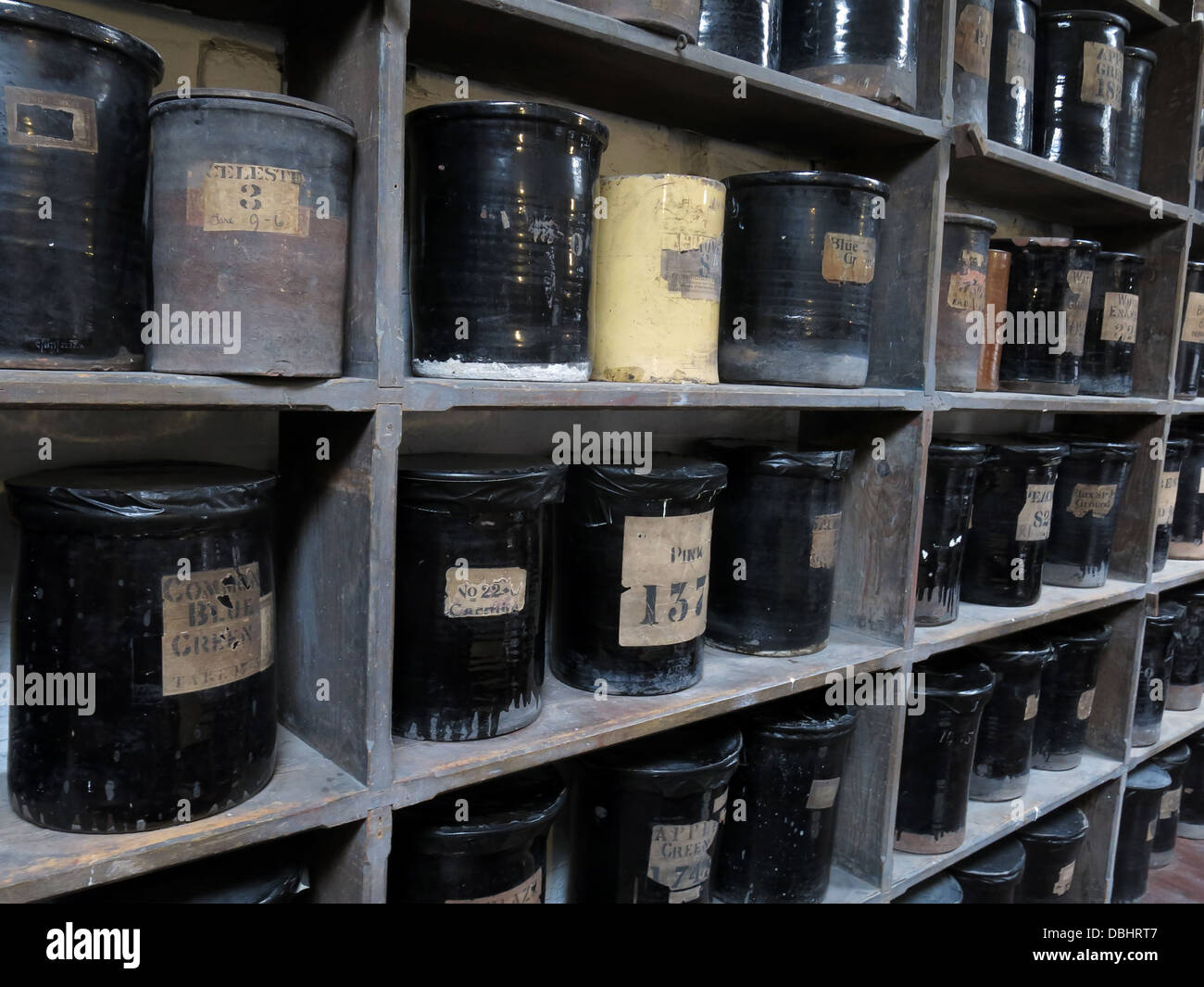 Immagine dalla camera a colori Longton Stoke-On-Trent Gran Bretagna mostra potteries heritage presso il Gladstone Pottery Museum Foto Stock
