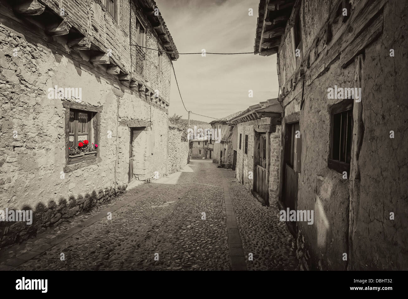 Fotografie vintage di una delle strade della città di Calata?azor in Soria Foto Stock