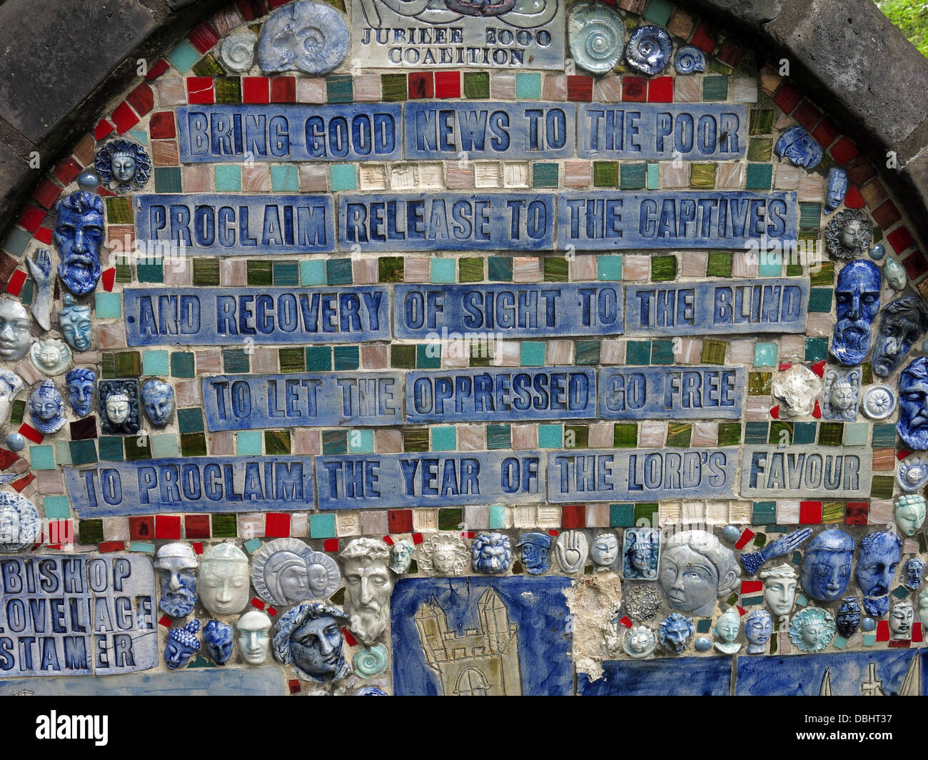 Il Stoke Minster banco in ceramica Foto Stock