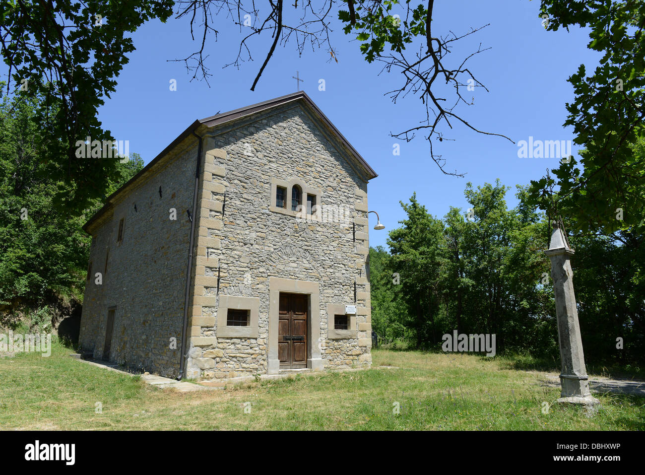 Oratorio de Prevedelli sul percorso di Matilde di Canossa passeggiate Reggio Emilia colline in Italia la Regione Emilia Romagna Foto Stock