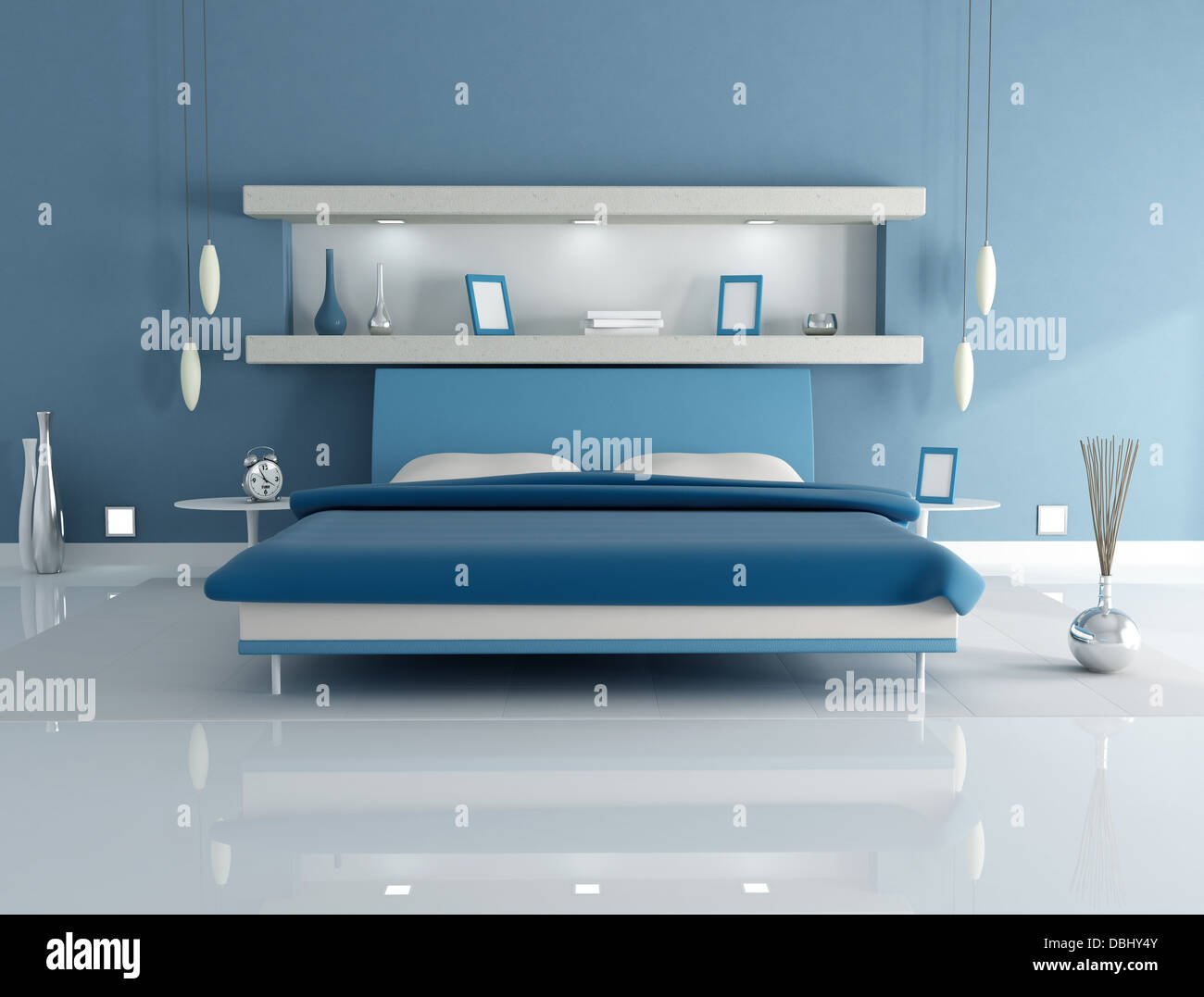 Scaffale in interni eleganti della camera da letto moderna Foto stock -  Alamy