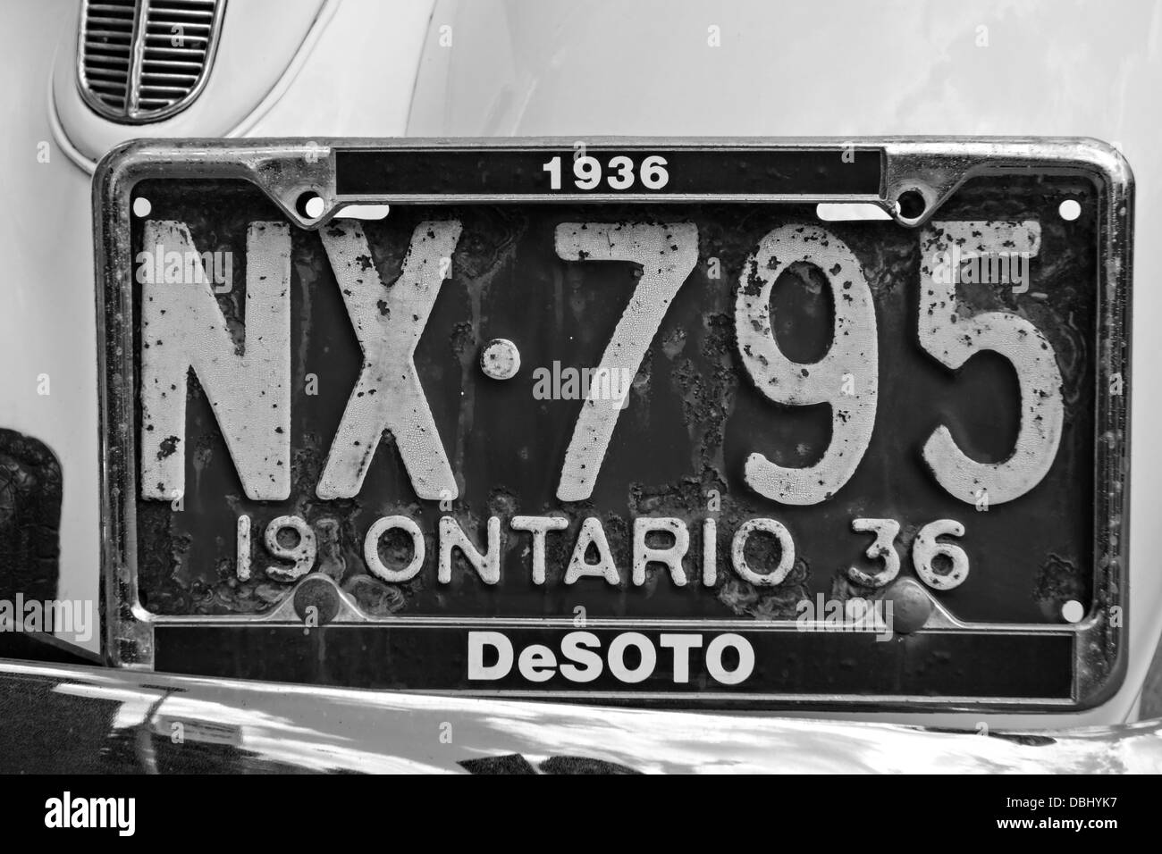 Vintage Ontario piastra di licenza da 1936 Foto Stock