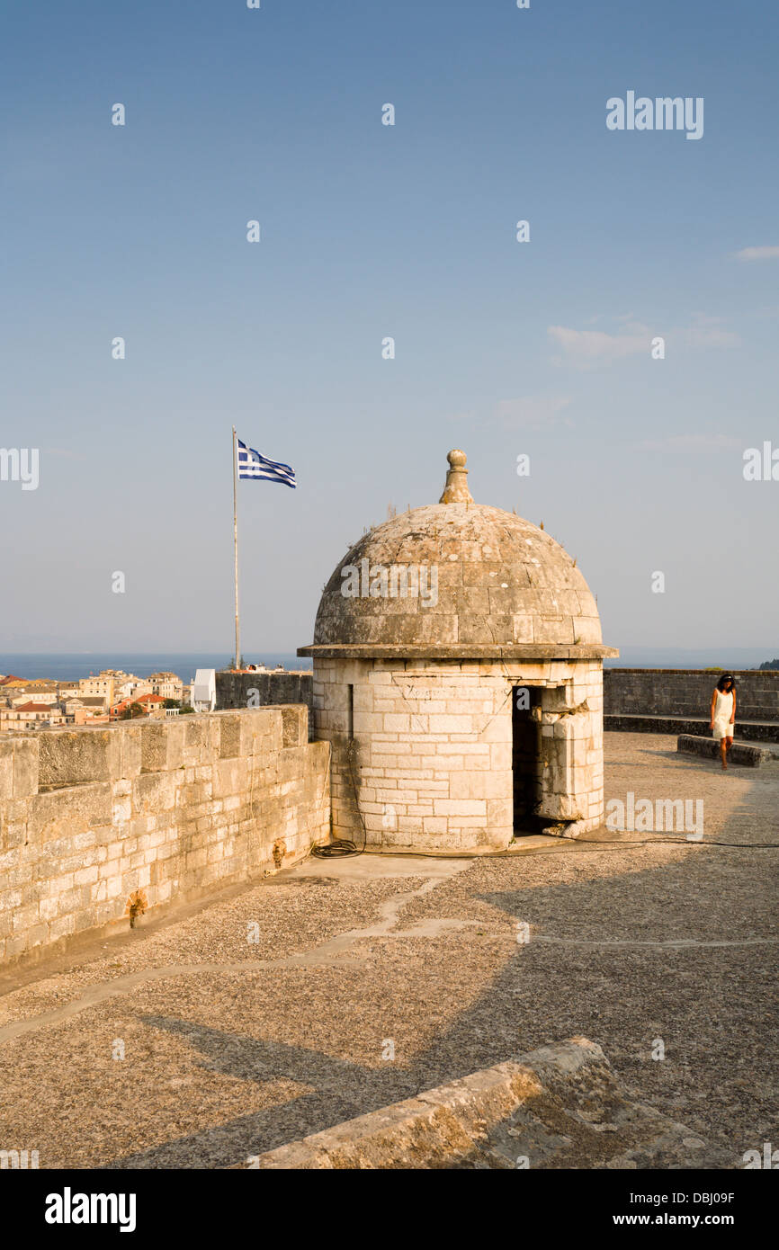 Vista dalla cima della Fortezza Nuova citta di Corfu Foto Stock