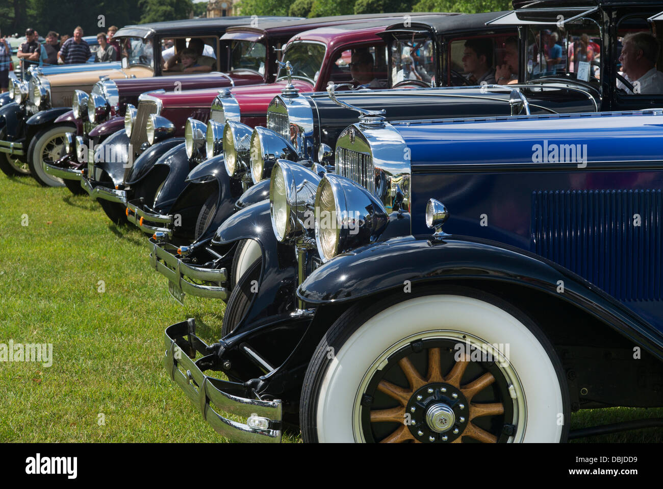 Vintage American cars a un americano auto show. Il Palazzo di Blenheim, Oxfordshire, Inghilterra Foto Stock