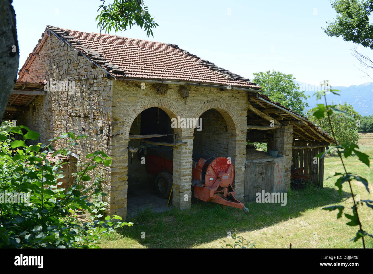 Vecchia fattoria rurale la costruzione di Reggio Emilia colline in Italia la Regione Emilia Romagna Foto Stock