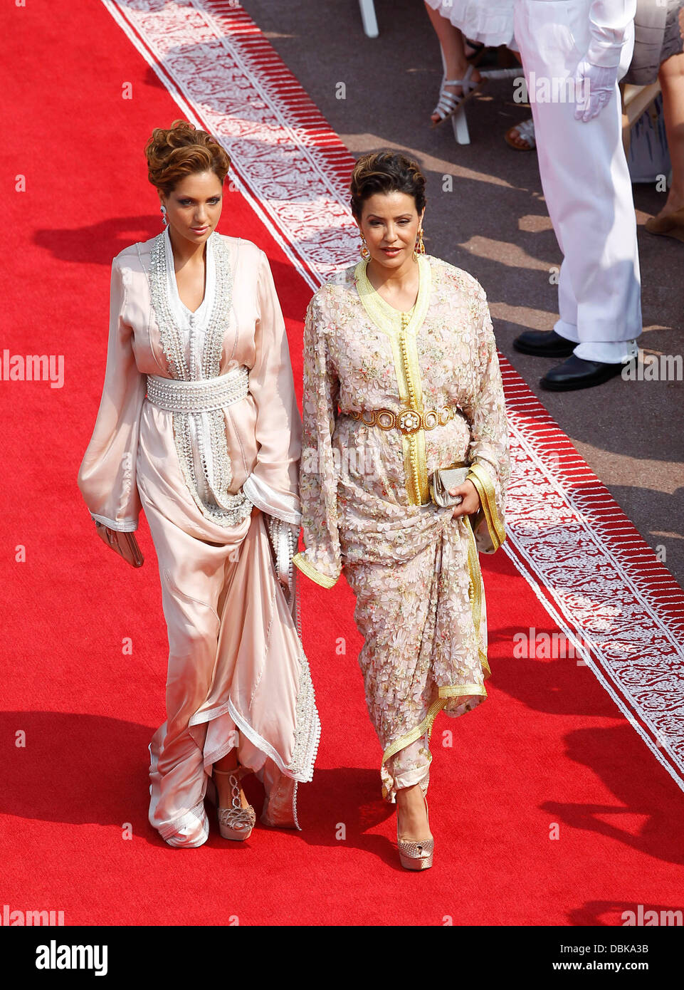 La principessa Lalla Meryem del Marocco cerimonia religiosa delle nozze reali del Principe Alberto II di Monaco a Charlene Wittstock nel cortile principale al Palazzo del Principe di Monte Carlo, Monaco - 02.07.11 Foto Stock