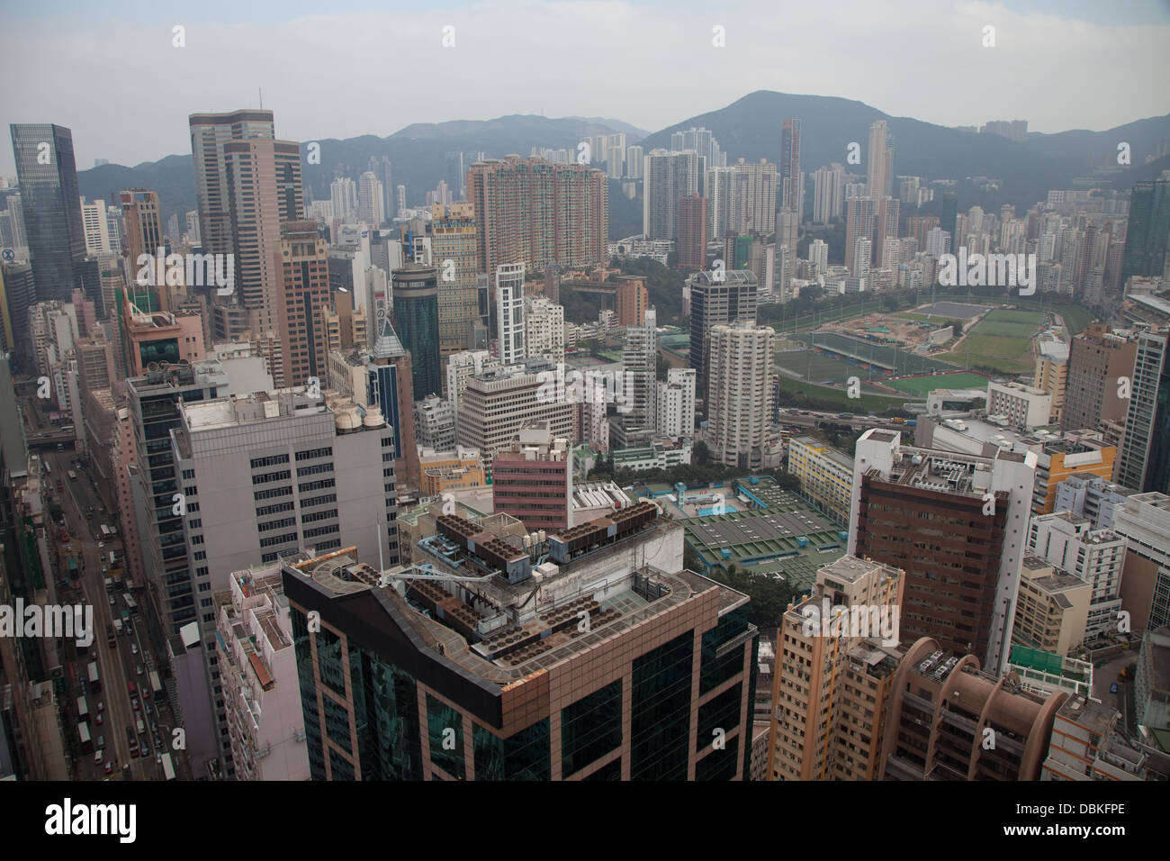 Skyline di hong kong happy valley sar cina Foto Stock