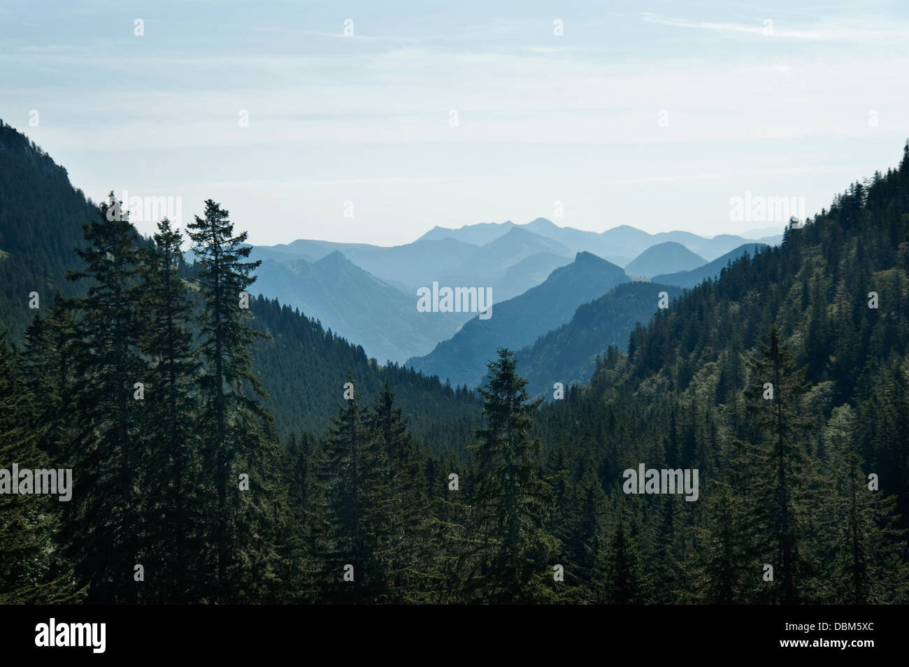 La gamma della montagna, valle Inntal, Alpi Bavaresi, Germania Foto Stock