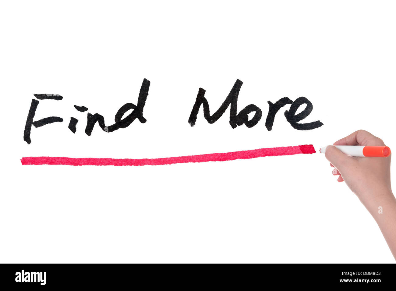 Trovare più parole scritte sulla lavagna bianca Foto Stock