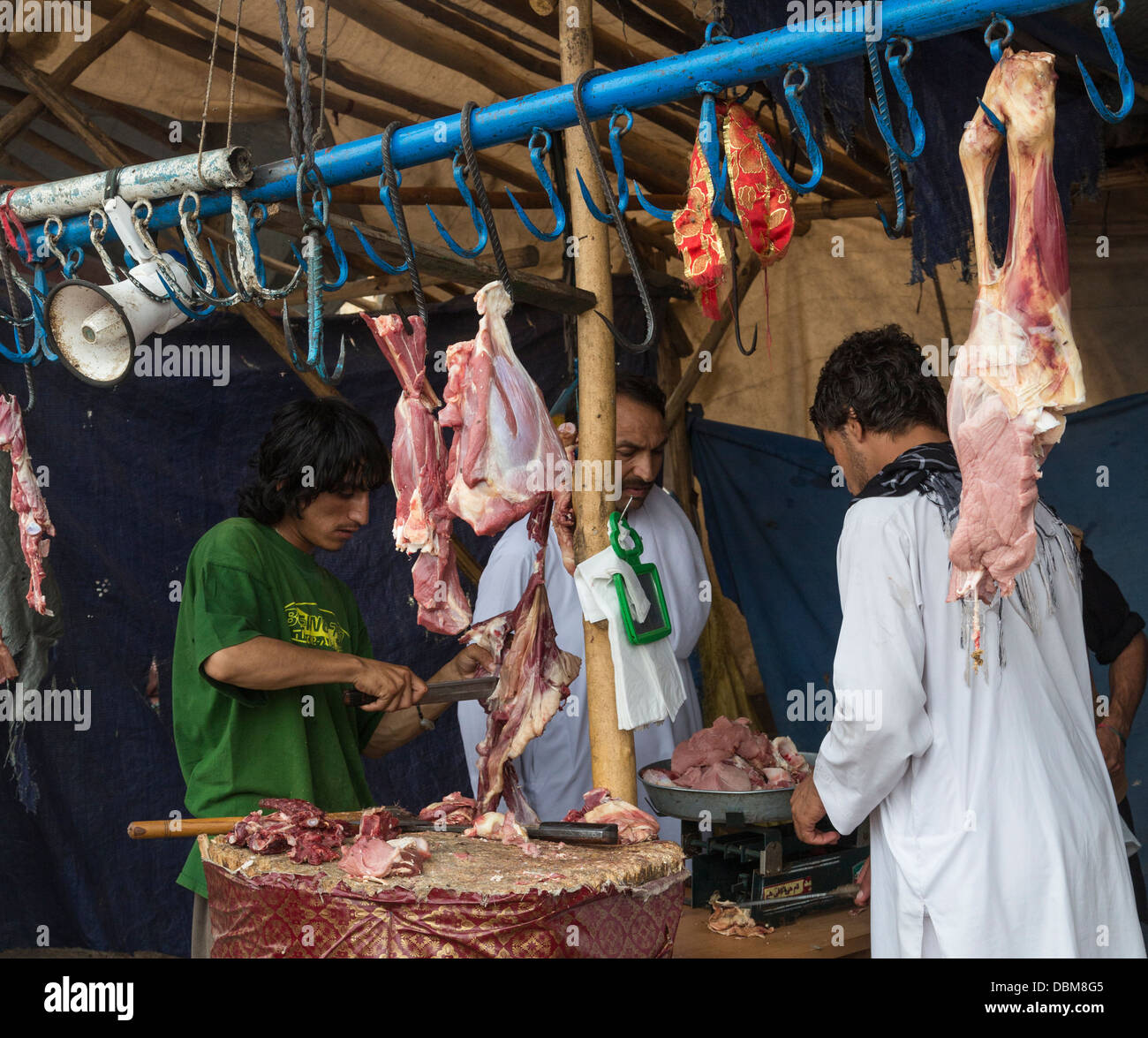 Macelleria bazaar, Kabul, Afghanistan Foto Stock