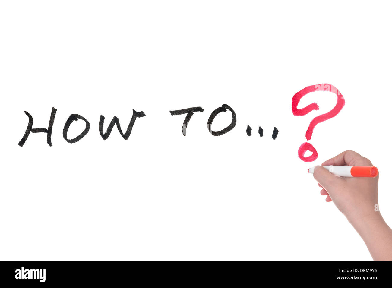 Come parole scritte sulla lavagna bianca Foto Stock