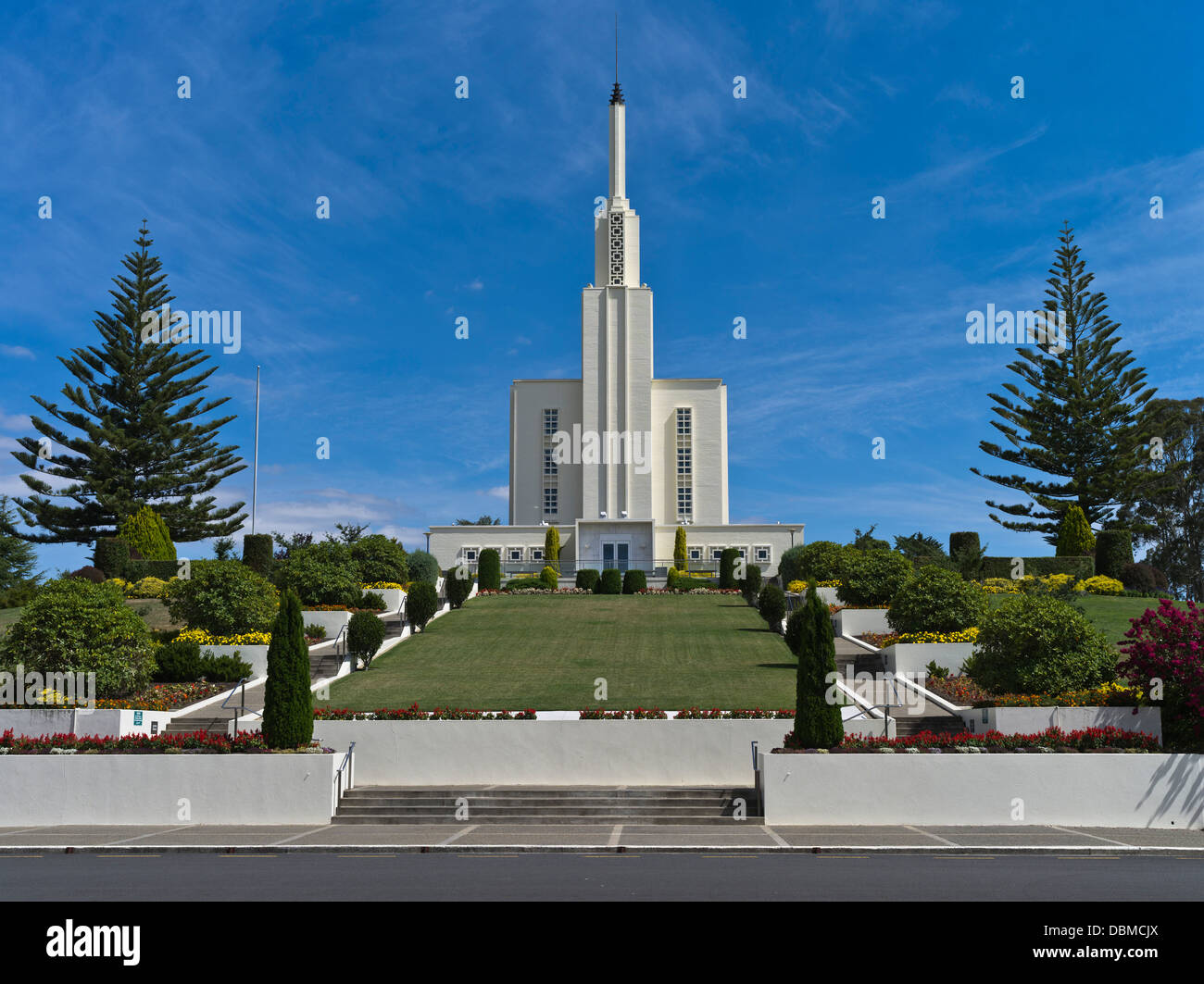 Dh Tempio mormone HAMILTON NUOVA ZELANDA Chiesa di Gesù Cristo dei Santi degli Ultimi Giorni Foto Stock
