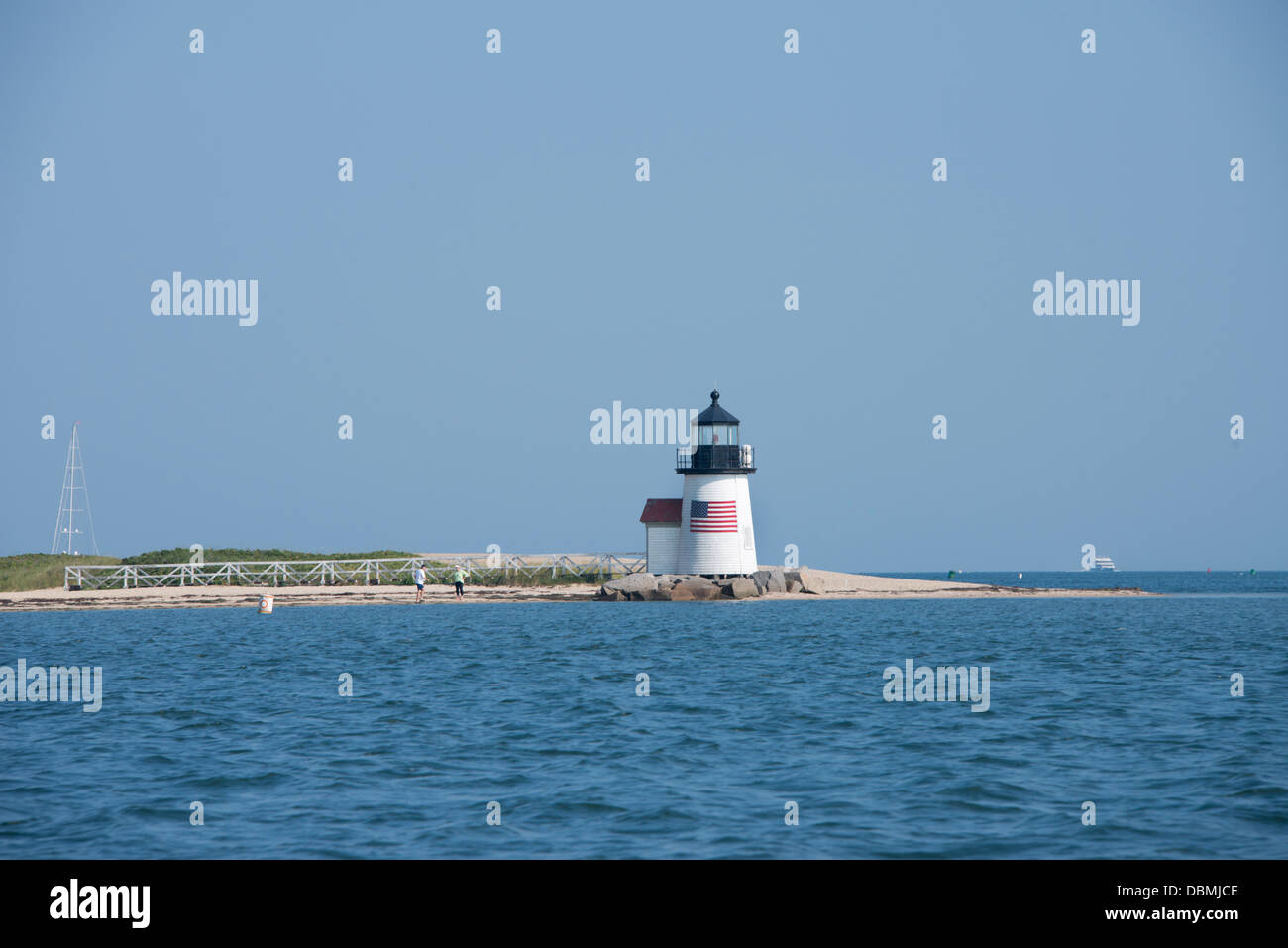 Massachusetts, Nantucket. Brant Point Lighthouse, il secondo più antico faro in noi. Registro Nazionale dei Luoghi Storici. Foto Stock